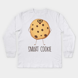 Smart Cookie Funny- Clever Cookie In Glasses Kids Long Sleeve T-Shirt